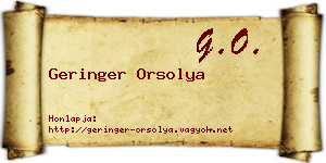 Geringer Orsolya névjegykártya