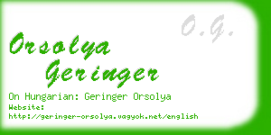 orsolya geringer business card
